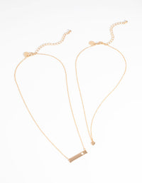 Gold Heart Necklace Set - link has visual effect only