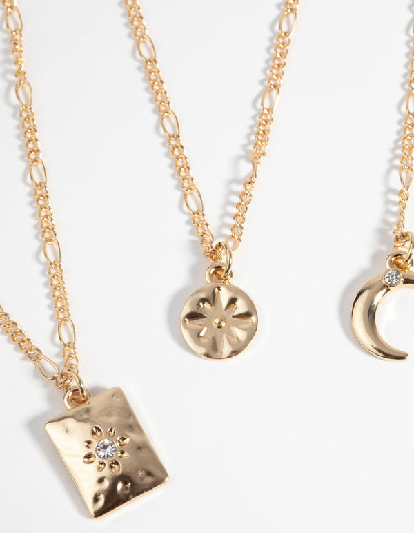 Gold Celestial Diamante Necklace Set