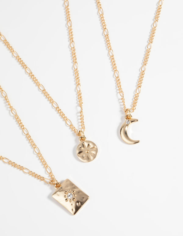 Gold Celestial Diamante Necklace Set