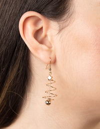 Festive Spiral Tree Earrings - link has visual effect only