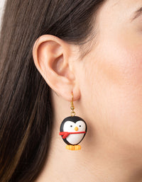 Festive Penguin Drop Earrings - link has visual effect only