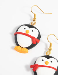 Festive Penguin Drop Earrings - link has visual effect only