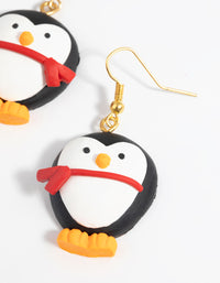 Festive Penguin Drop Earrings - link has visual effect only