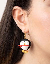 Festive Penguin Drop Earrings - link has visual effect only