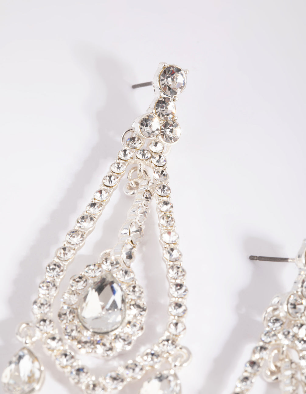 Silver Statement Teardrop Earrings