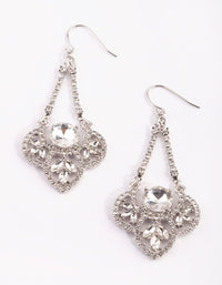 Rhodium Vintage Stone Drop Earrings - link has visual effect only