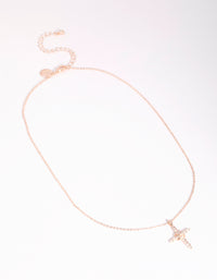 Rose Gold Cross & Diamante Necklace - link has visual effect only