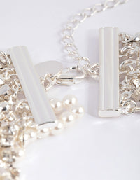Silver Cup Chain Pearl Choker - link has visual effect only