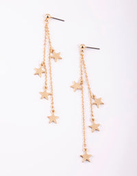 Gold Hanging Stars Drop Earrings - link has visual effect only