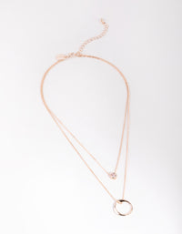 Rose Gold Diamante Layered Necklace - link has visual effect only