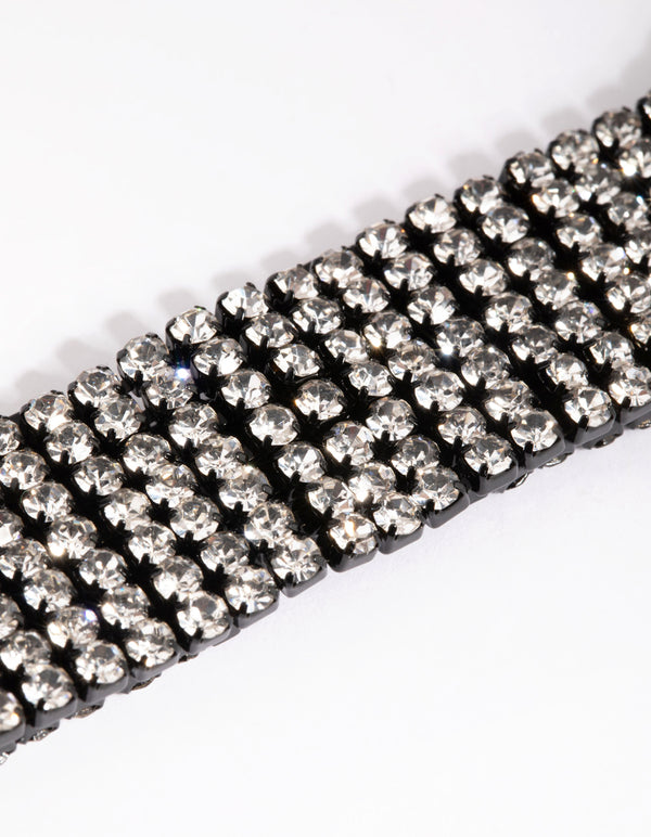 Matte Black Diamante Bracelet