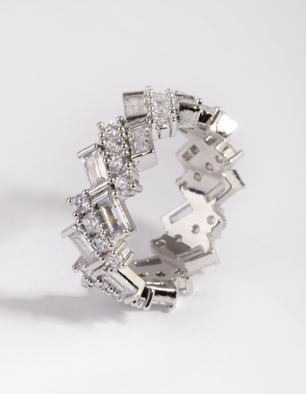 Silver Cubic Zirconia Baguette Ring