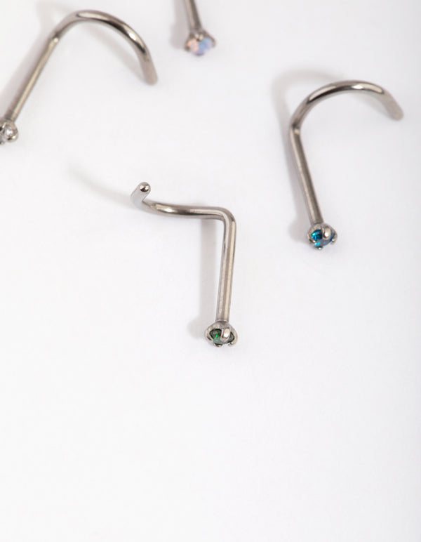 Titanium Nose Stud 4-Pack