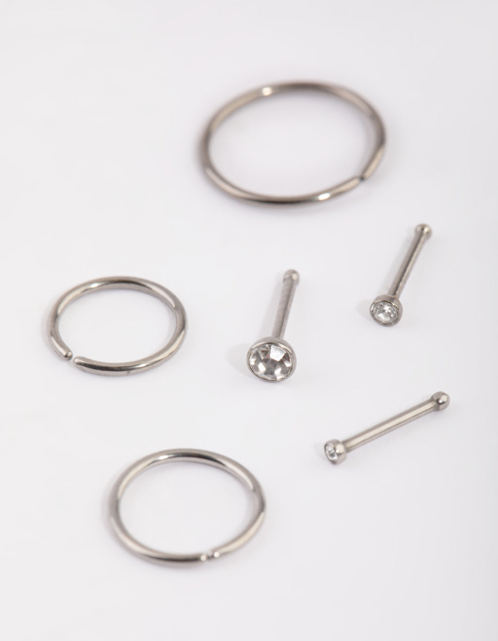 Titanium Nose Stud & Ring 6-Pack