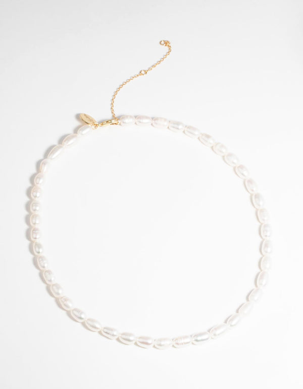Gold Plated Necklace with Freshwater Pearls