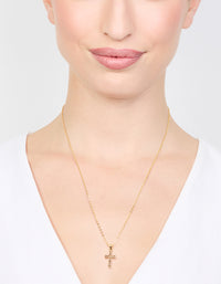 Gold Diamante Cross Necklace - link has visual effect only
