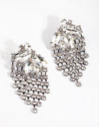 Gunmetal Navette Chain Stud Earrings - link has visual effect only