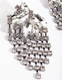 Gunmetal Navette Chain Stud Earrings - link has visual effect only