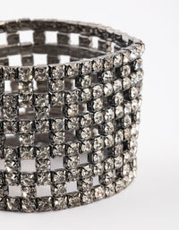 Gunmetal Diamante Mesh Bracelet - link has visual effect only