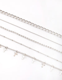 Rhodium Cross Choker - link has visual effect only
