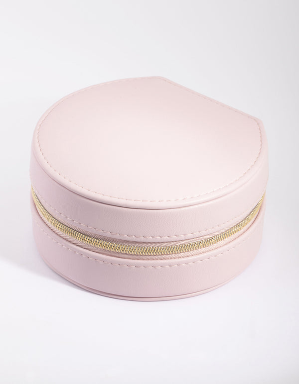 Lilac Faux Leather Mirror Travel Jewellery Box