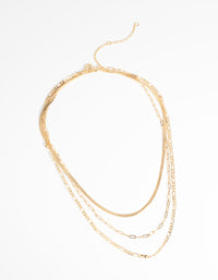 Gold Plated Chain Necklace Pack - link has visual effect only