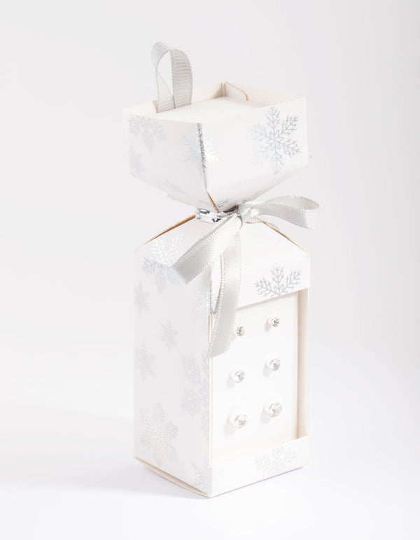 Silver Diamante Stud Earring Pack