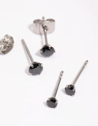 Surgical Steel Cubic Zirconia Stud Earring Pack - link has visual effect only