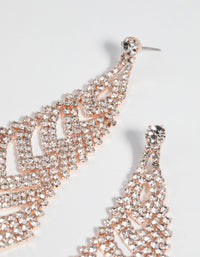 Rose Gold Diamante Earrings - link has visual effect only