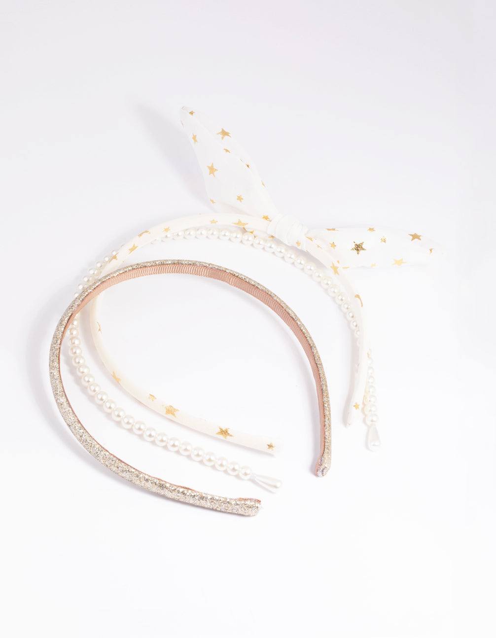 Kids Glitter Star & Pearl Headband Pack