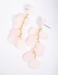 Pink Chain & Leaves Drop Earrings - link has visual effect only