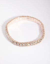 Rose Gold Diamante Stretch Bracelet - link has visual effect only