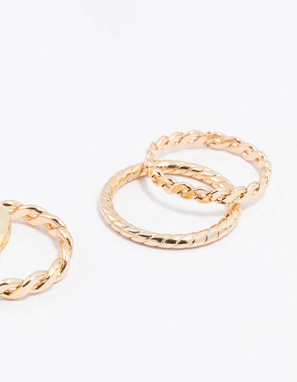Gold Croissant Ring 5-Pack