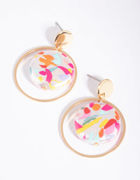 Gold Splashed Paint Drop Earrings - link has visual effect only