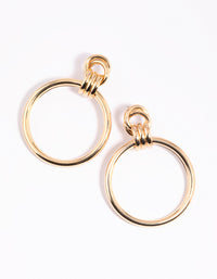 Gold Circular Door Knocker Drop Earrings - link has visual effect only