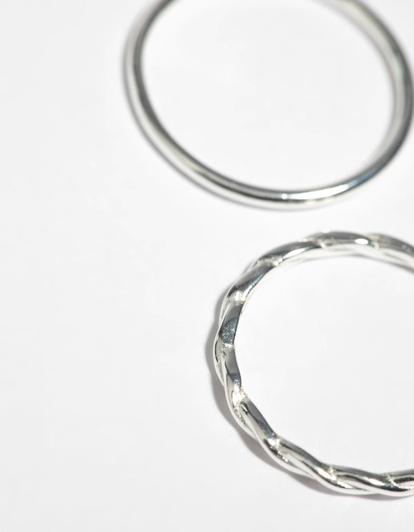 Sterling Silver Twist Ring Set