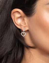 Silver Diamante Heart Necklace - link has visual effect only