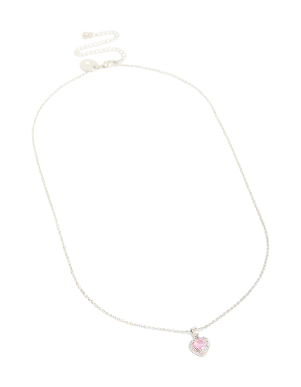 Silver Diamante Heart Necklace