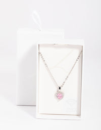 Silver Diamante Heart Necklace - link has visual effect only