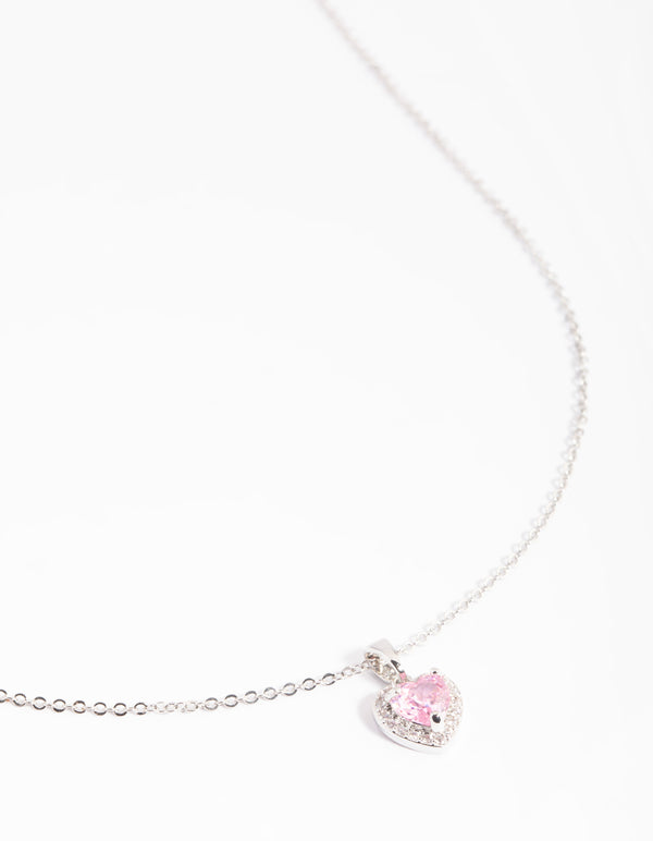 Silver Diamante Heart Necklace