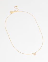 Gold Cubic Zirconia Pave Disc Necklace - link has visual effect only