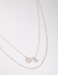 Silver Cubic Zirconia Layered Necklace - link has visual effect only