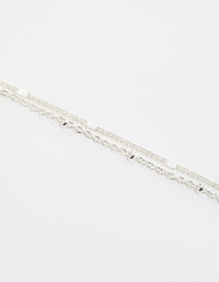 Silver Layered Chain Bracelet - link has visual effect only