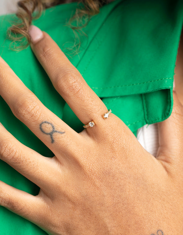 Gold Plated Sterling Silver Cubic Zirconia RIng