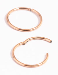 Rose Gold Plated Surgical Steel Sleeper Hoop Earrings - link has visual effect only