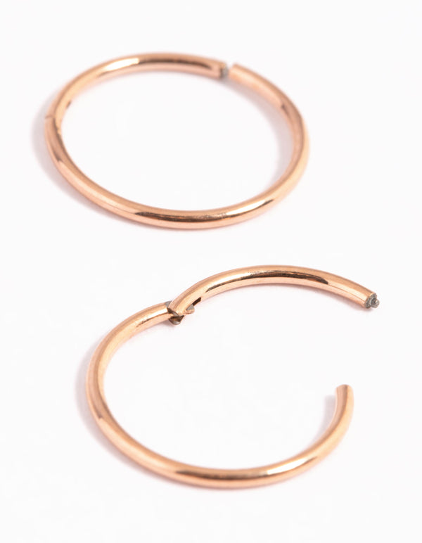 Rose Gold Plated Surgical Steel Sleeper Hoop Earrings