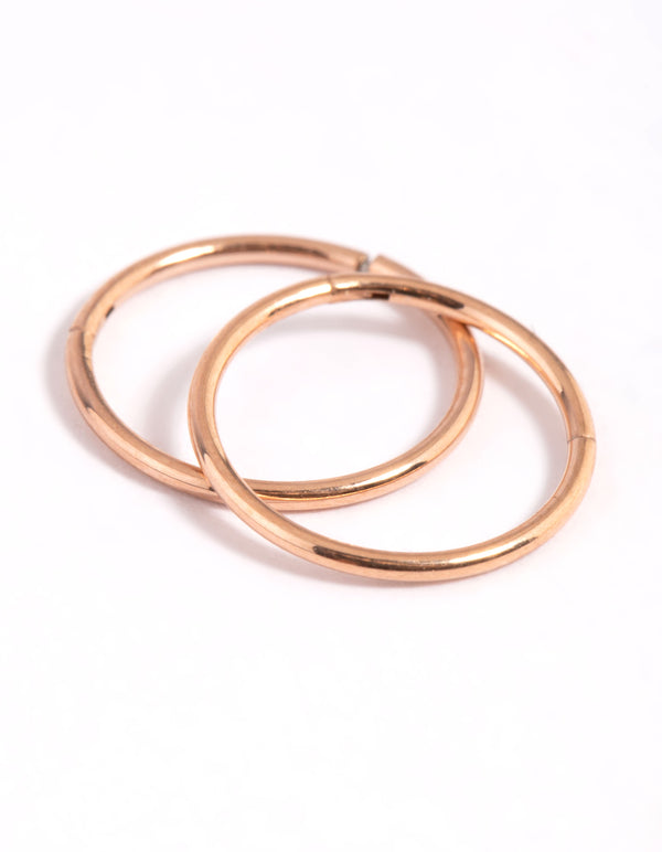 Rose Gold Plated Surgical Steel Sleeper Hoop Earrings