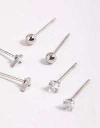 Surgical Steel Cross Stud Earrings - link has visual effect only
