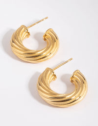 Waterproof Gold Plated Stainless Steel Hoop Earrings - link has visual effect only