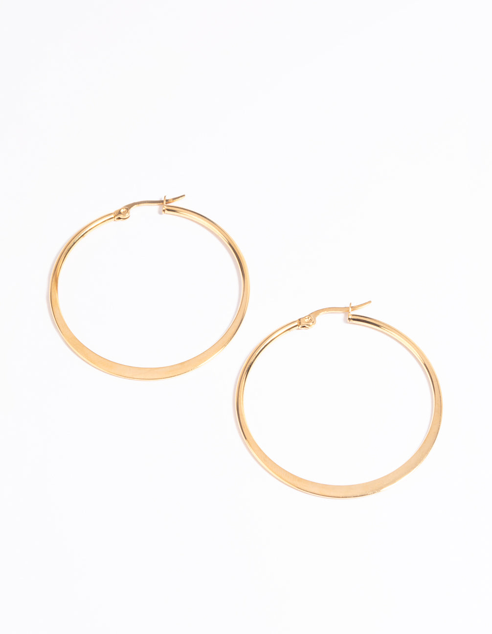 Waterproof Gold Plated Stainless Steel Thin Hoop Earrings